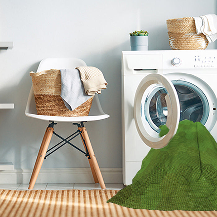 Machine Washable Transitional Seaweed Green Rug in a Washing Machine, wshpat3743grn