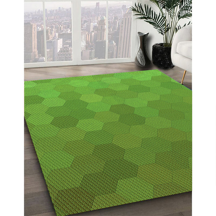 Machine Washable Transitional Seaweed Green Rug in a Family Room, wshpat3743grn