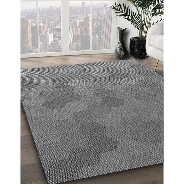 Machine Washable Transitional Ash Gray Rug in a Family Room, wshpat3743gry