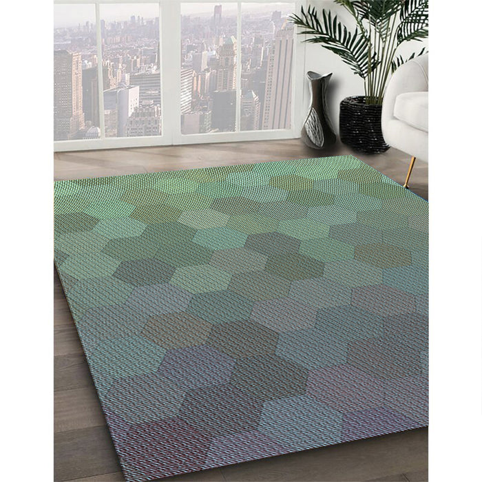 Machine Washable Transitional Carbon Gray Rug in a Family Room, wshpat3743lblu