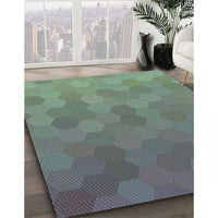 Patterned Carbon Gray Rug, pat3743lblu