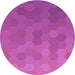 Square Patterned Bright Neon Pink Purple Rug, pat3743pur