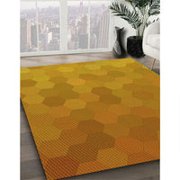 Patterned Mahogany Brown Rug, pat3743yw