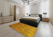 Patterned Mahogany Brown Rug in a Bedroom, pat3743yw