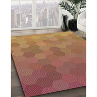 Patterned Mango Orange Modern Rug, pat3743