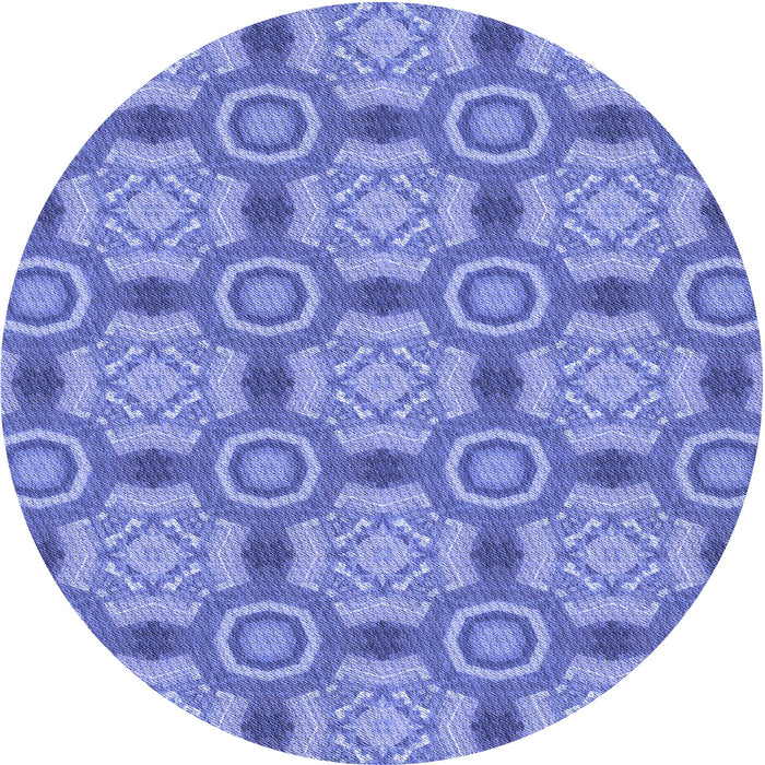 Square Patterned Denim Blue Rug, pat3744blu