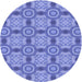 Square Patterned Denim Blue Rug, pat3744blu