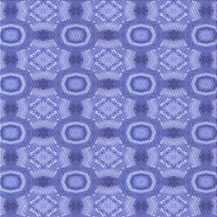Round Patterned Denim Blue Rug, pat3744blu