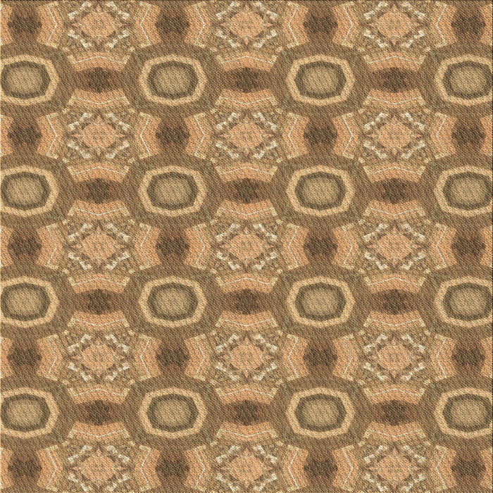 Round Patterned Orange Rug, pat3744brn