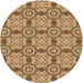 Square Patterned Orange Rug, pat3744brn