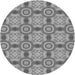 Square Patterned Dark Gray Rug, pat3744gry