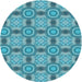 Square Patterned Blue Ivy Blue Rug, pat3744lblu