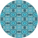 Square Machine Washable Transitional Blue Ivy Blue Rug in a Living Room, wshpat3744lblu