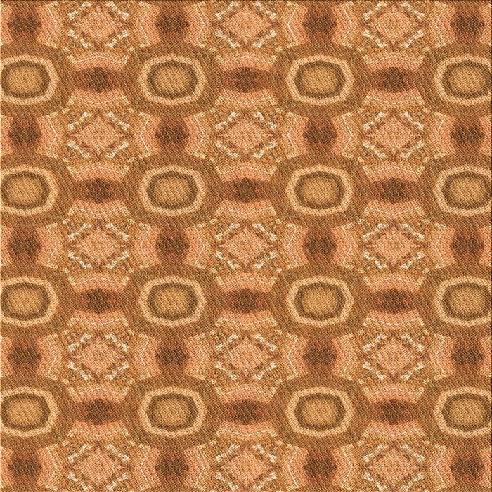 Round Patterned Orange Rug, pat3744org