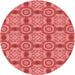 Square Patterned Red Rug, pat3744rd