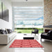 Machine Washable Transitional Red Rug in a Kitchen, wshpat3744rd