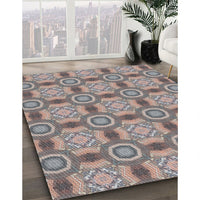 Patterned Rosy Purple Modern Rug, pat3744