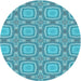 Square Patterned Blue Ivy Blue Rug, pat3745lblu