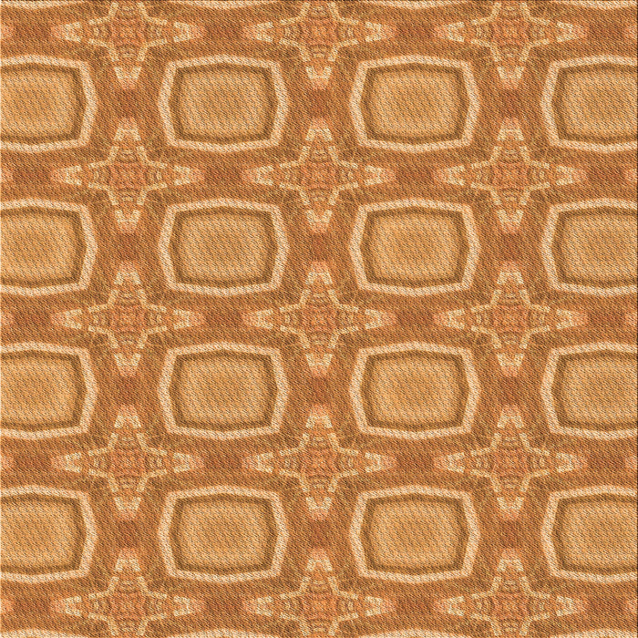 Round Patterned Orange Rug, pat3745org