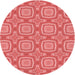 Square Patterned Ruby Red Rug, pat3745rd