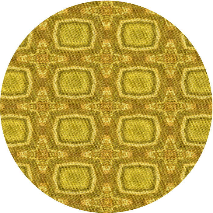 Square Patterned Dark Golden Brown Rug, pat3745yw