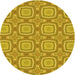 Square Patterned Dark Golden Brown Rug, pat3745yw