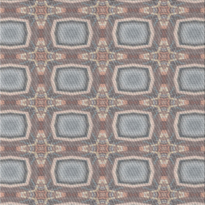 Square Patterned Pale Silver Gray Novelty Rug, pat3745