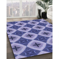 Patterned Deep Periwinkle Purple Rug, pat3746blu