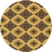 Square Patterned Saddle Brown Rug, pat3746brn