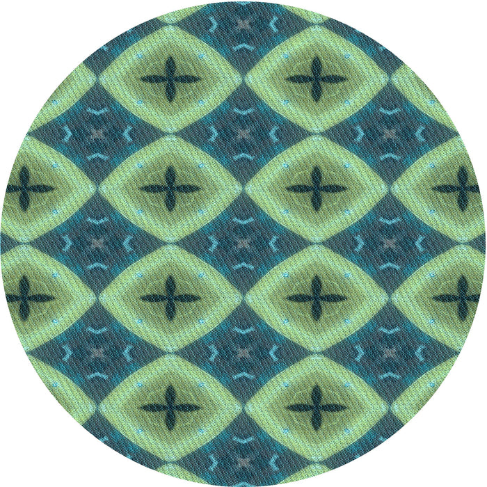 Square Patterned Pastel Green Rug, pat3746lblu