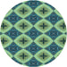 Square Patterned Pastel Green Rug, pat3746lblu
