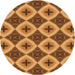 Square Patterned Mahogany Brown Rug, pat3746org