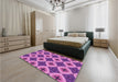 Round Machine Washable Transitional Purple Rug in a Office, wshpat3746pur