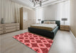 Patterned Red Rug in a Bedroom, pat3746rd