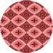 Square Patterned Red Rug, pat3746rd