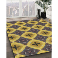 Patterned Dark Brown Novelty Rug, pat3746
