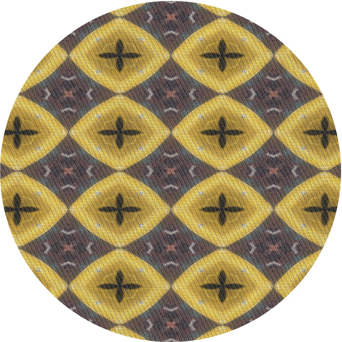 Sideview of Patterned Dark Brown Novelty Rug, pat3746