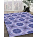 Patterned Slate Blue Rug in Family Room, pat3747blu