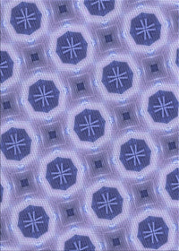 Machine Washable Transitional Slate Blue Rug, wshpat3747blu