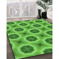 Patterned Emerald Green Rug, pat3747grn