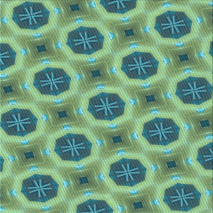 Round Machine Washable Transitional Green Rug, wshpat3747lblu