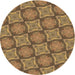 Square Patterned Saddle Brown Rug, pat3748brn