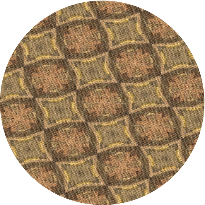 Square Machine Washable Transitional Saddle Brown Rug in a Living Room, wshpat3748brn