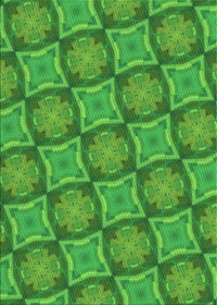 Machine Washable Transitional Green Rug, wshpat3748grn