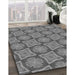 Machine Washable Transitional Grey Gray Rug in a Family Room, wshpat3748gry