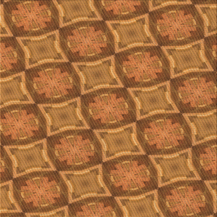 Round Patterned Neon Orange Rug, pat3748org