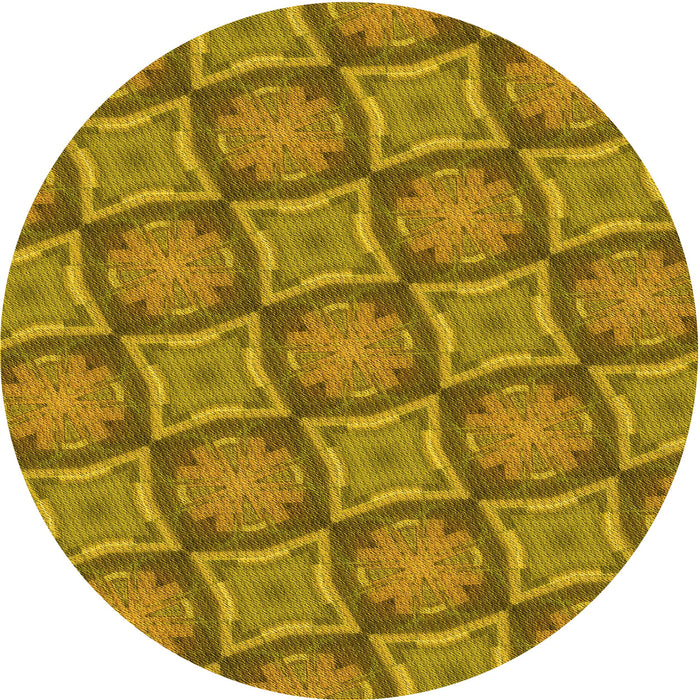 Square Machine Washable Transitional Yellow Rug in a Living Room, wshpat3748yw