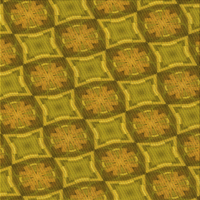 Round Machine Washable Transitional Yellow Rug, wshpat3748yw