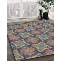 Patterned Rosy Brown Pink Novelty Rug, pat3748