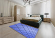 Patterned Sky Blue Rug in a Bedroom, pat3749blu